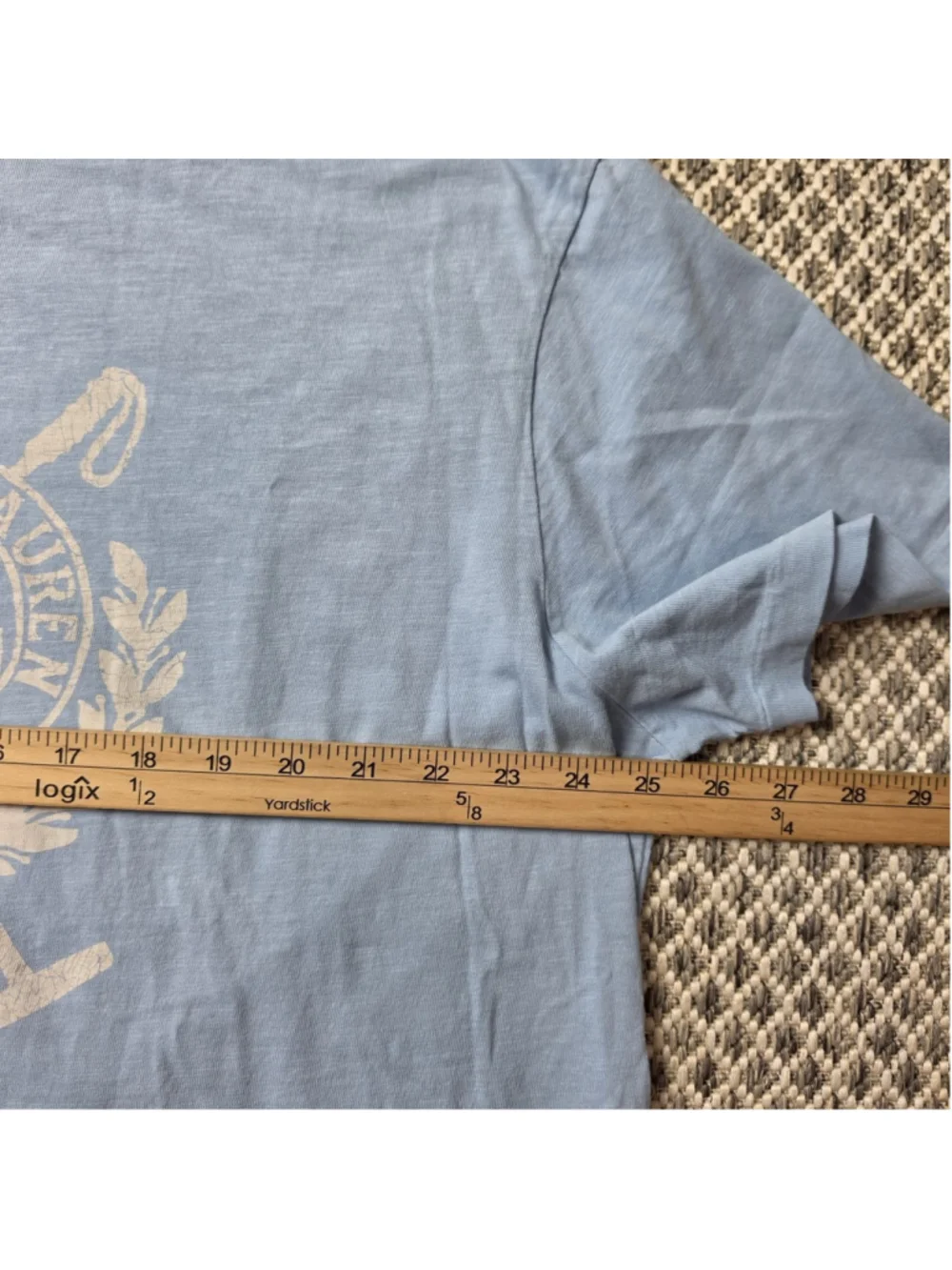 Polo Ralph Lauren Crest Graphic T Shirt Mens XXL Light Blue Short Sleeve